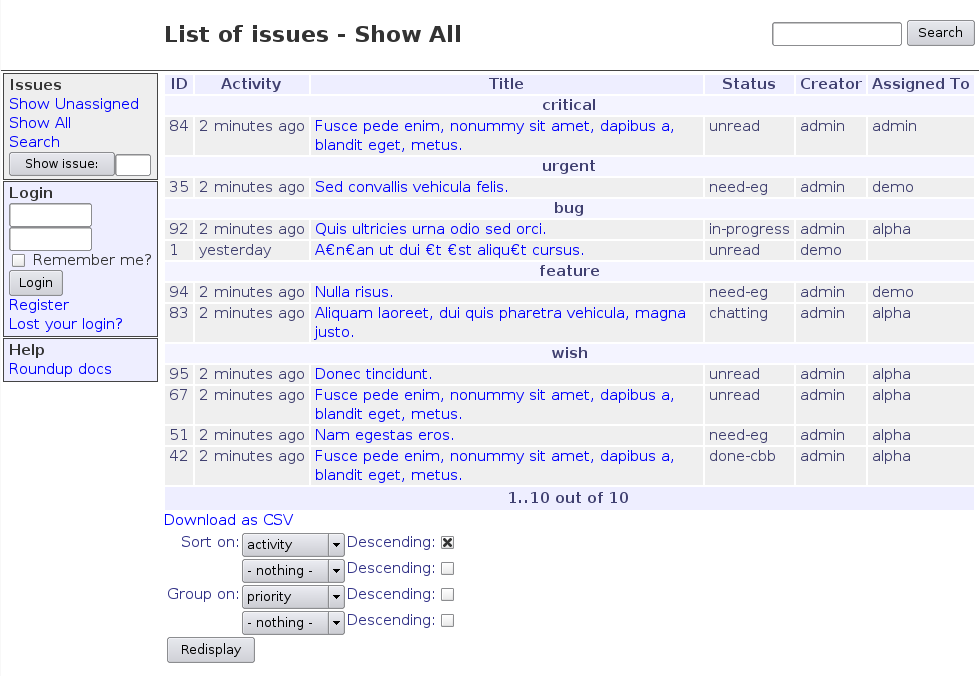 Roundup Issue Tracker